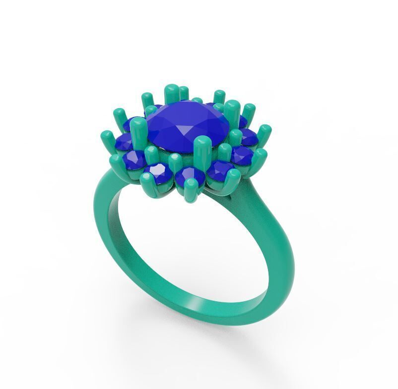 Diamond ring 02 3D print model_3