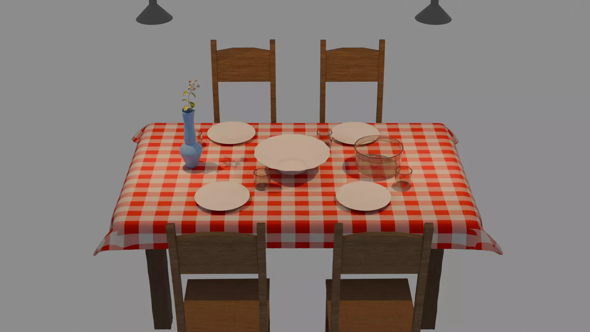 Prepared dining table 3D model_0