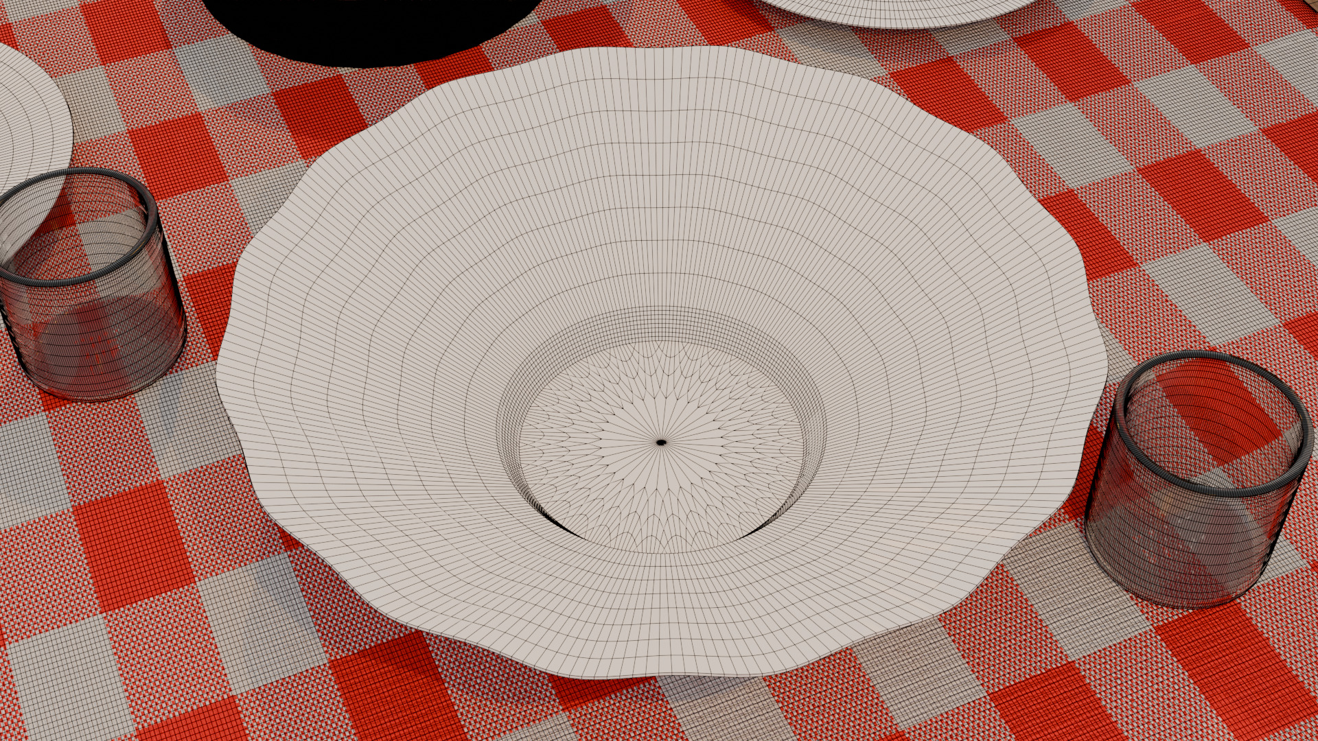 Prepared dining table 3D model_6