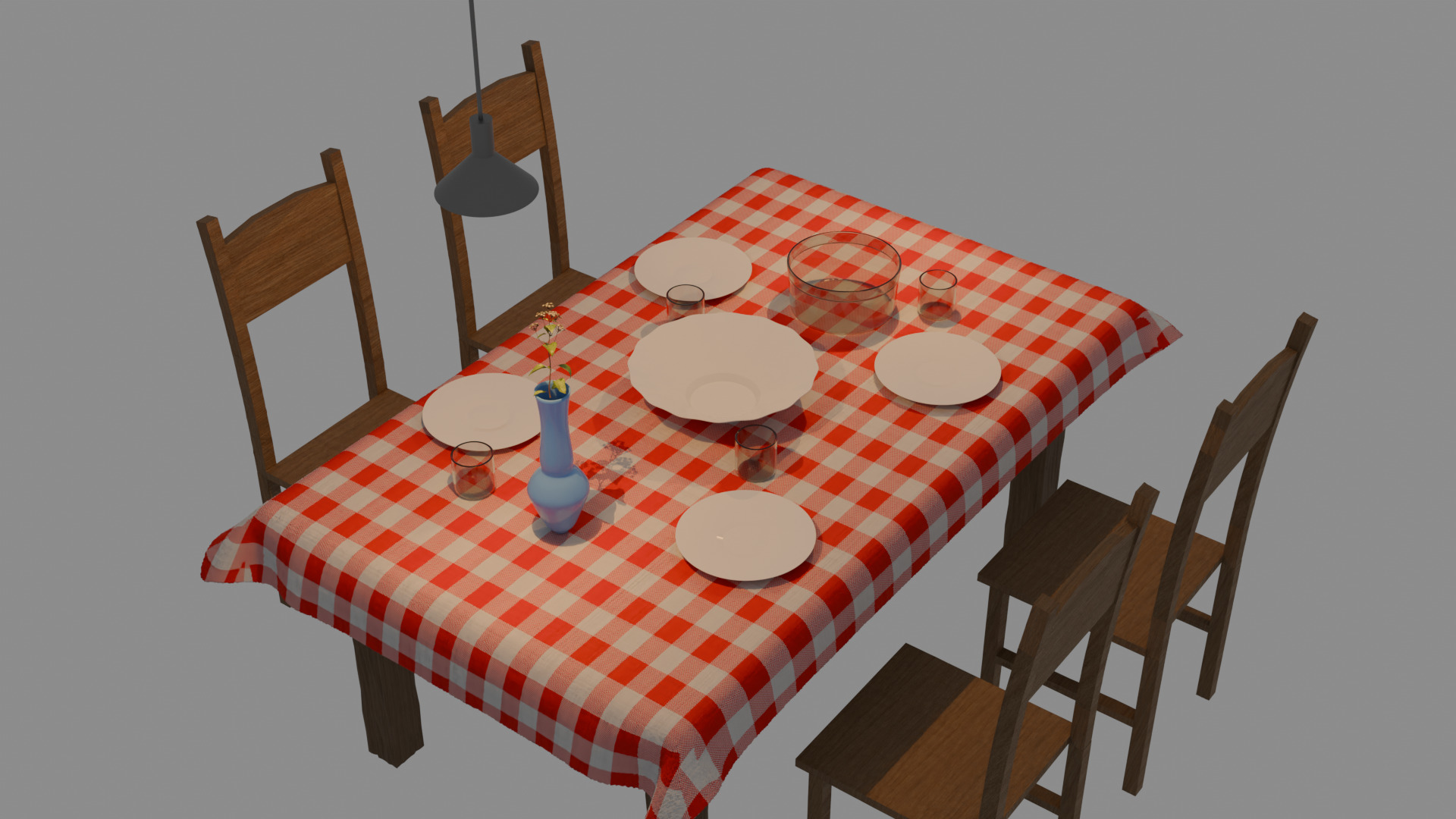 Prepared dining table 3D model_3
