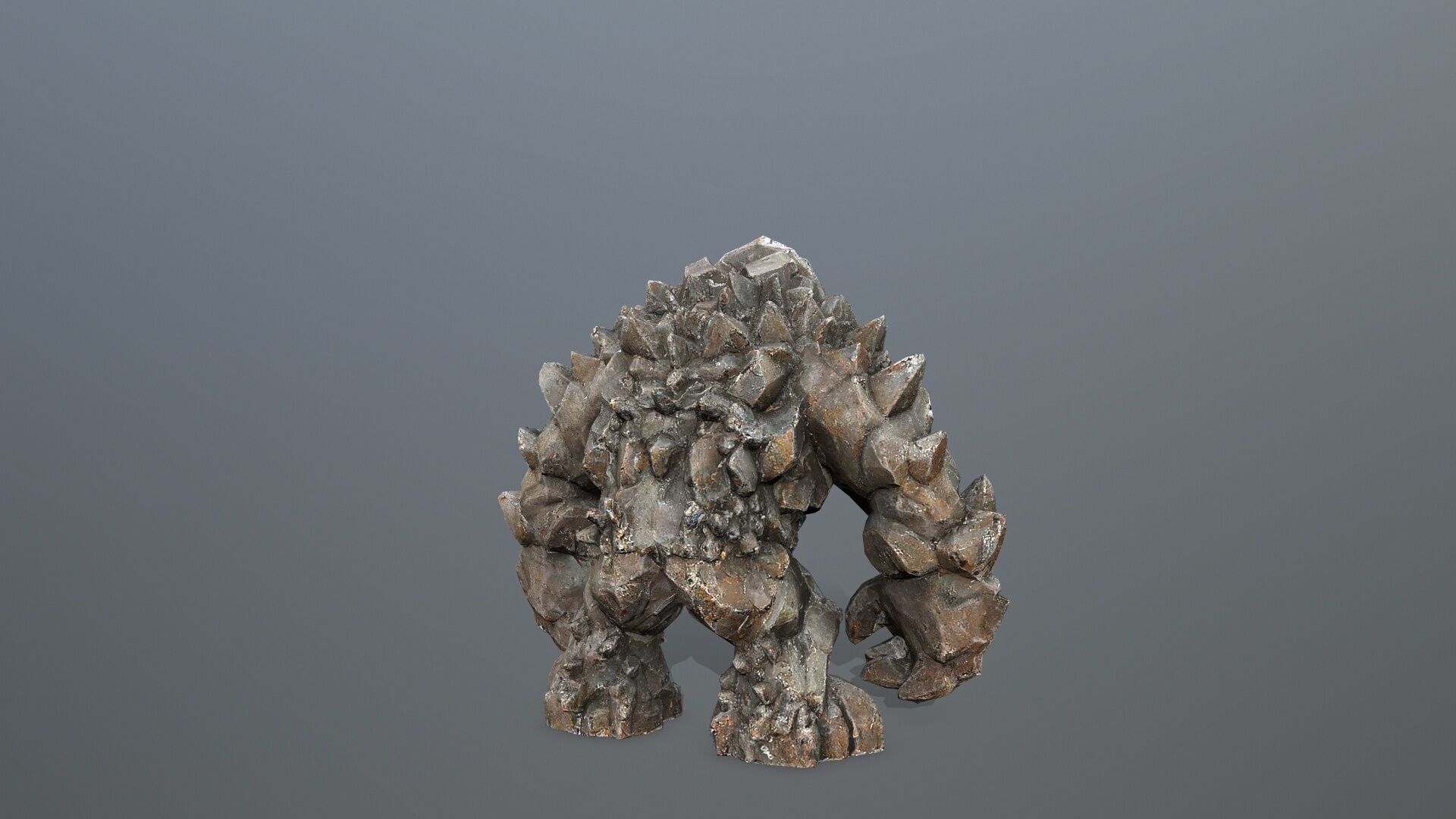 stone monster Low-poly 3D model_6
