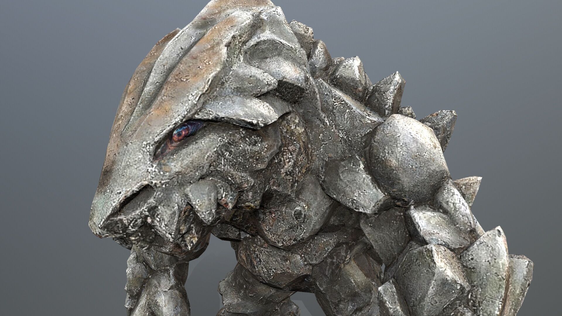 stone monster Low-poly 3D model_11