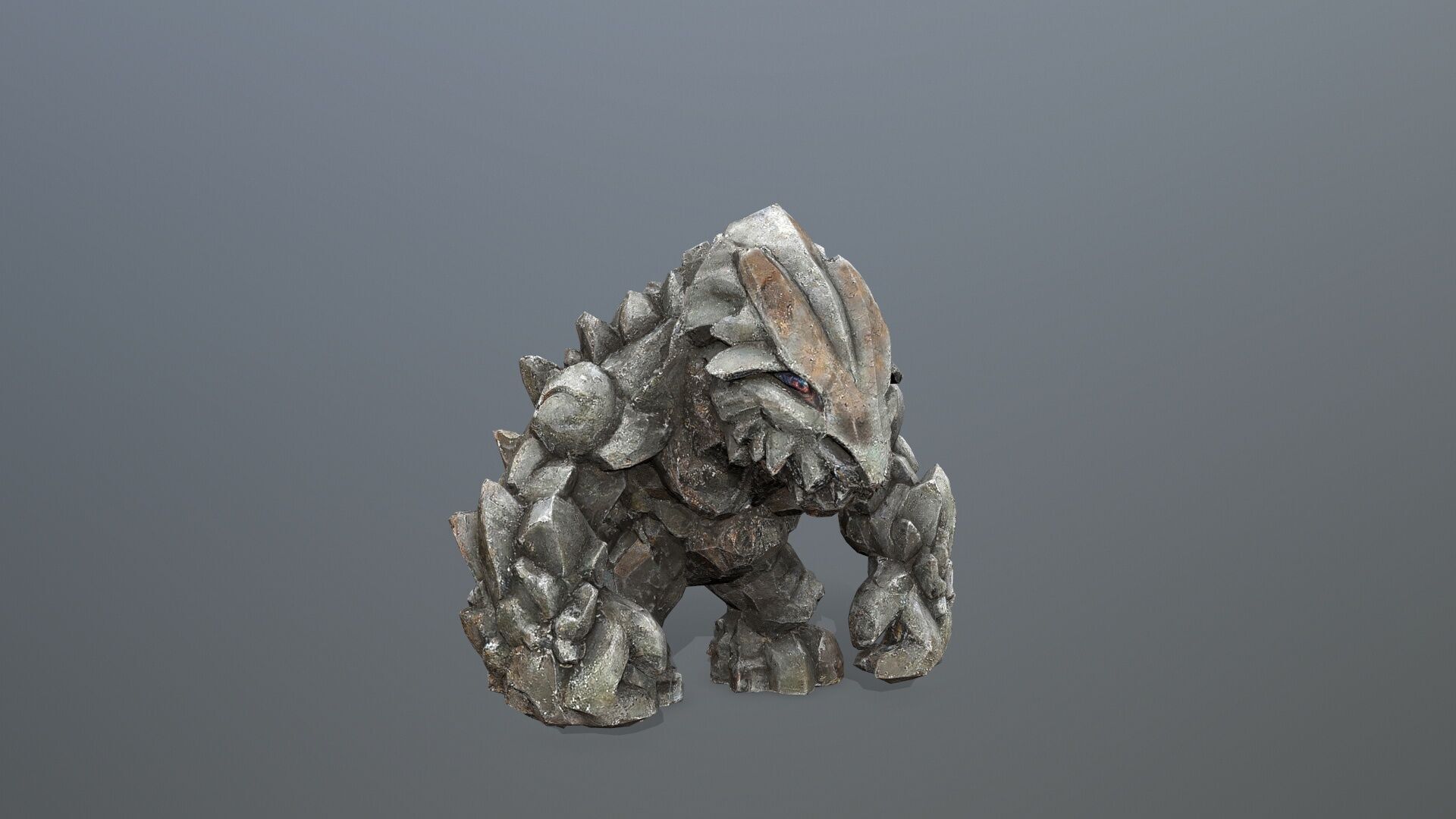 stone monster Low-poly 3D model_9