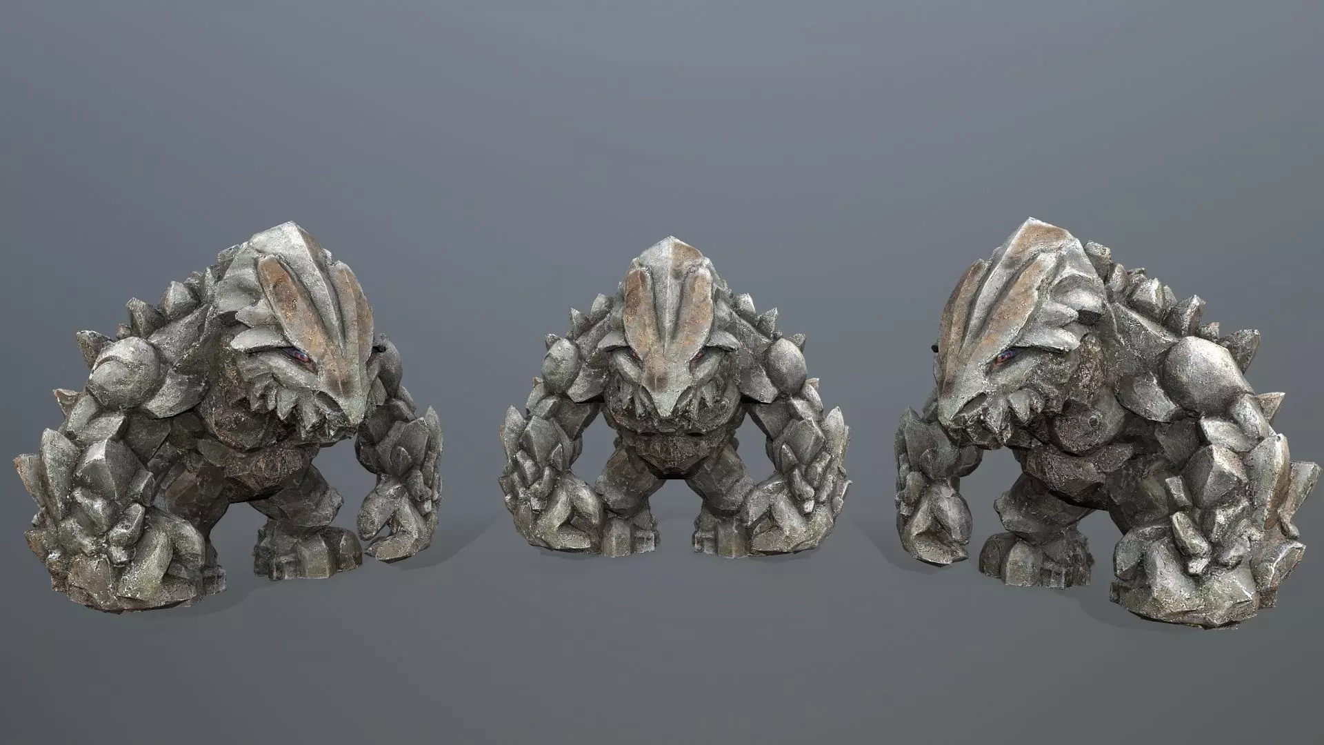 stone monster Low-poly 3D model_0