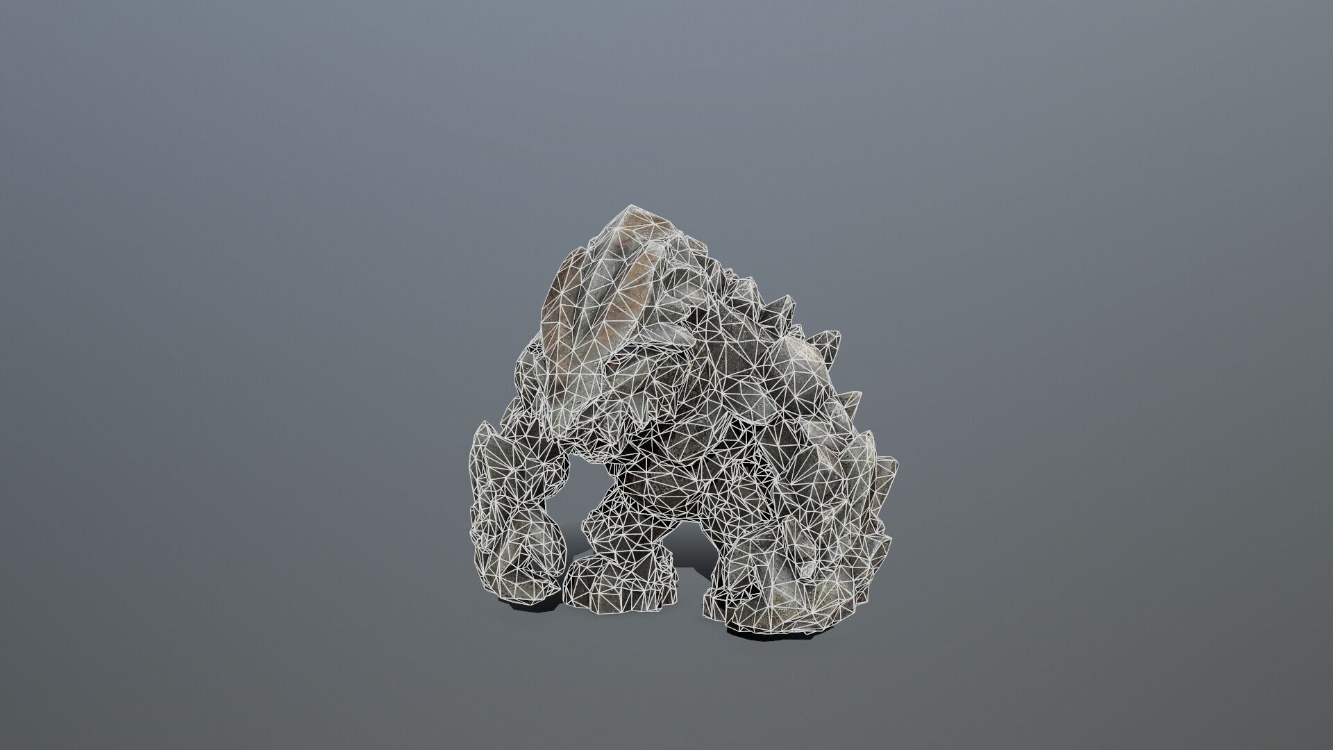 stone monster Low-poly 3D model_12