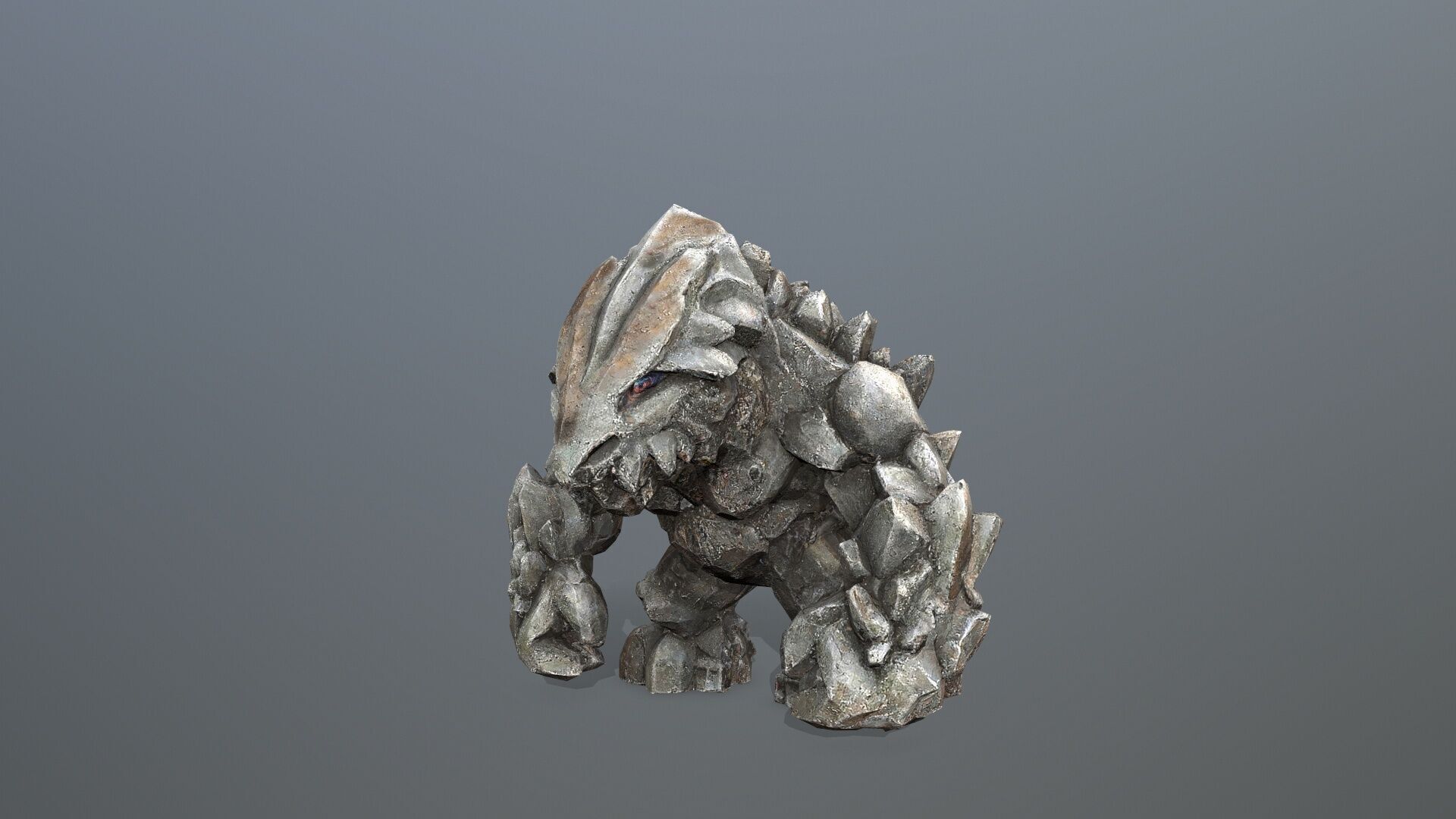 stone monster Low-poly 3D model_2
