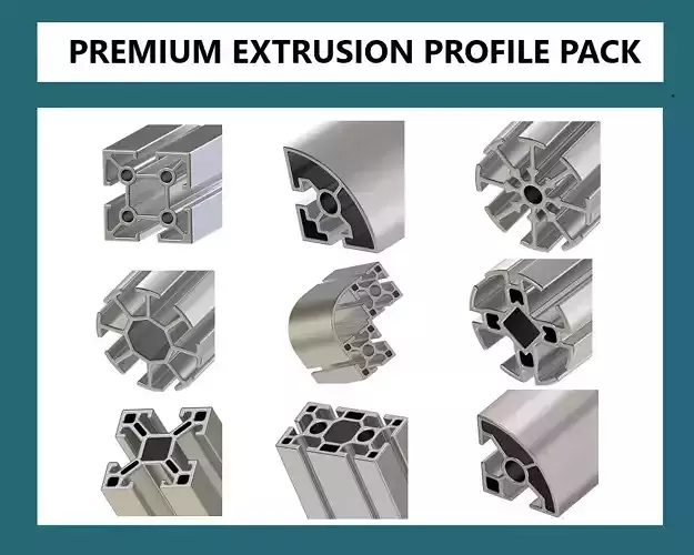 PREMIUM EXTRUSION PROFILE PACK 3D Model Collection