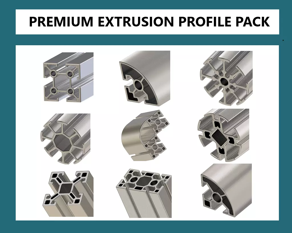 PREMIUM EXTRUSION PROFILE PACK 3D Model Collection_0