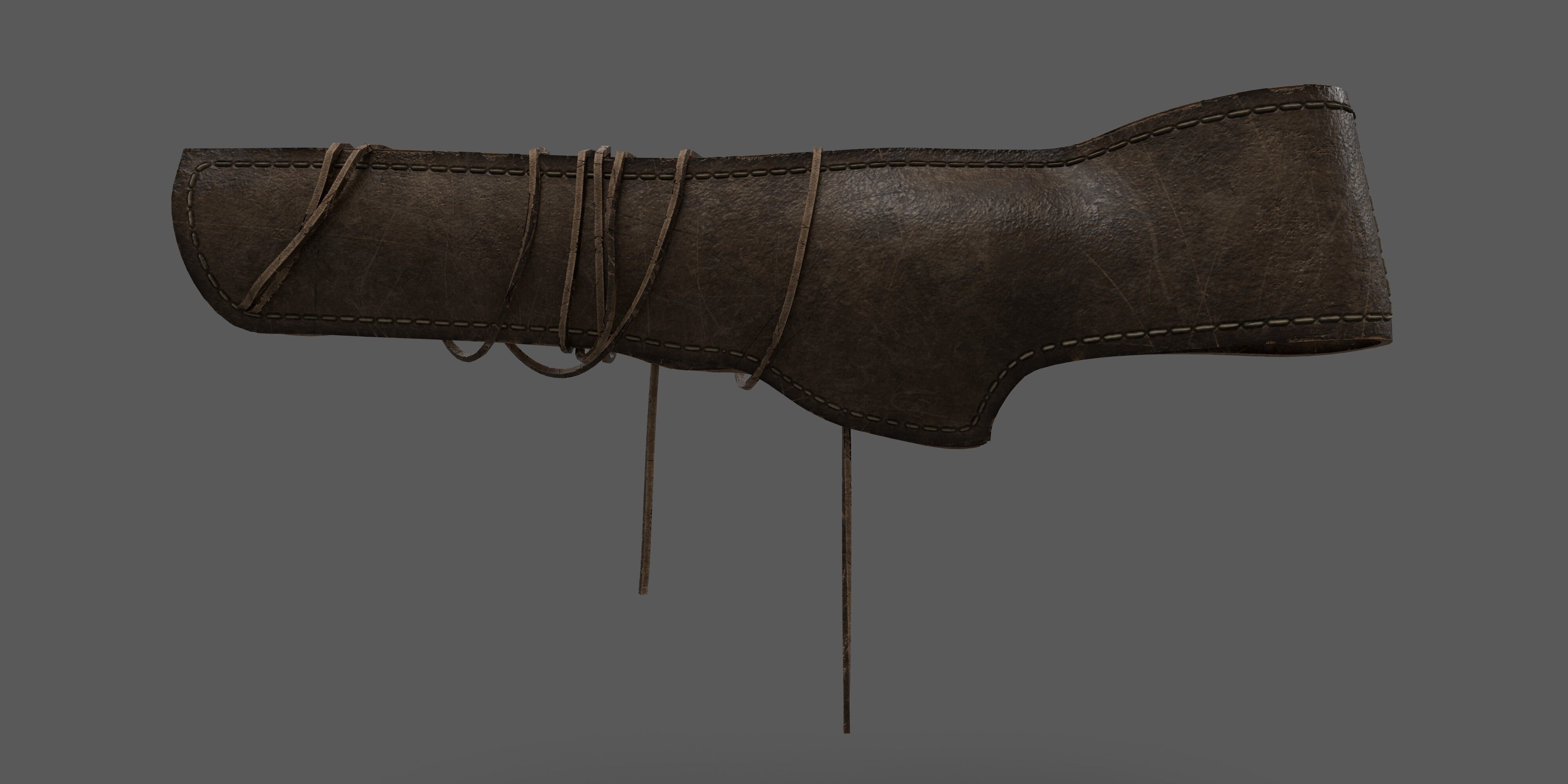 Holster and Colt Dragoon 1848 Low-poly 3D model_3