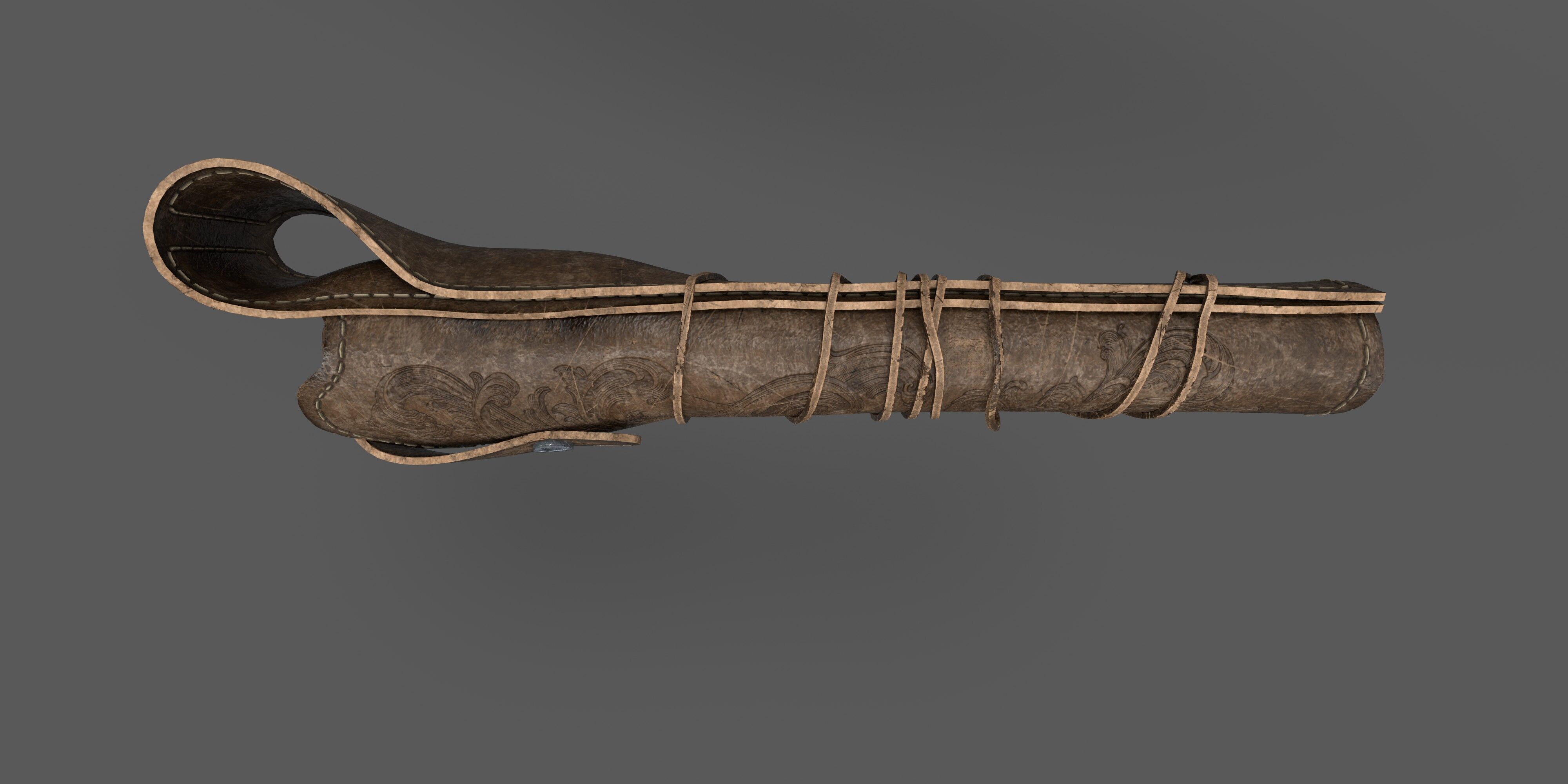 Holster and Colt Dragoon 1848 Low-poly 3D model_5