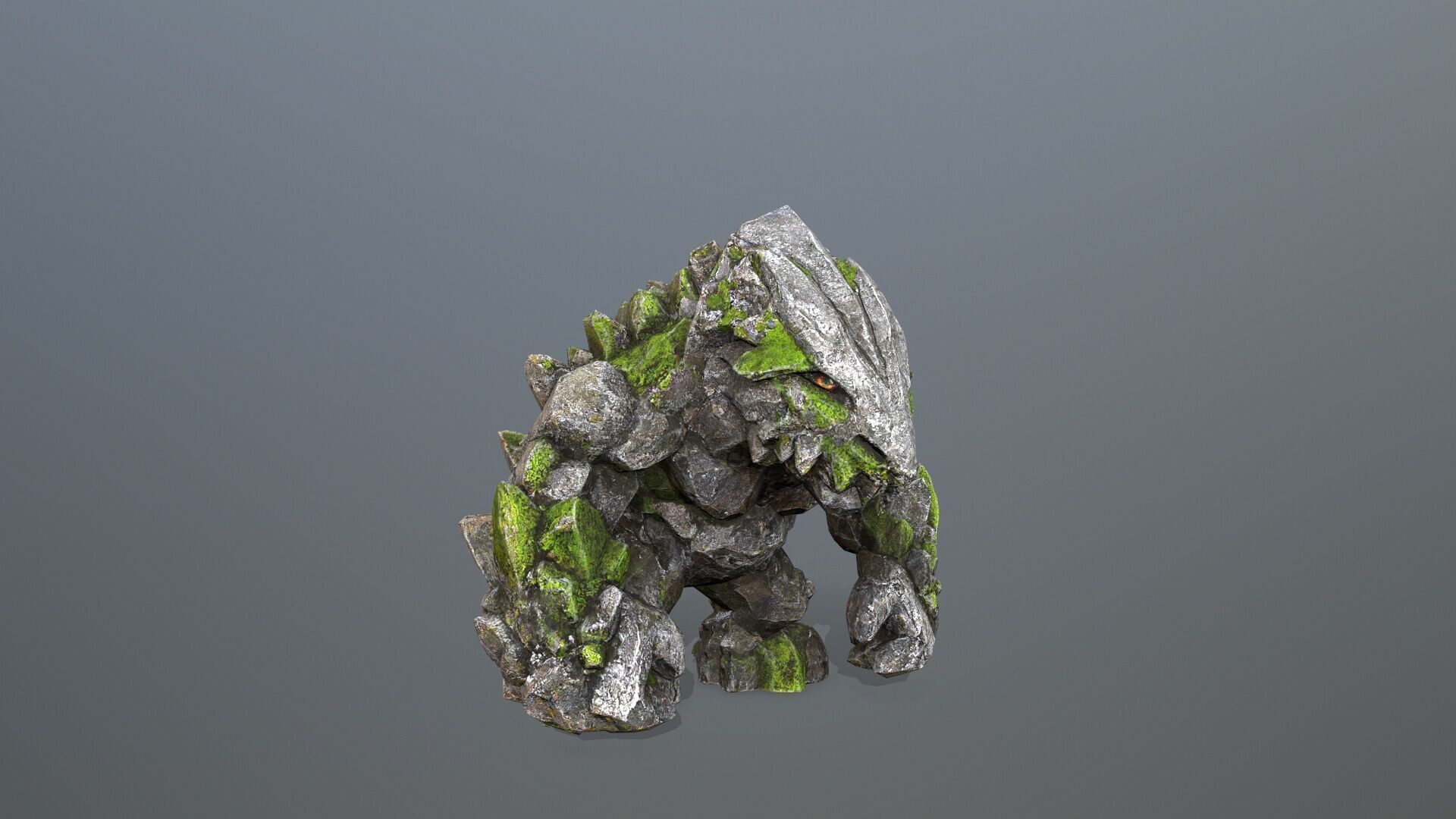 stone monster Low-poly 3D model_9