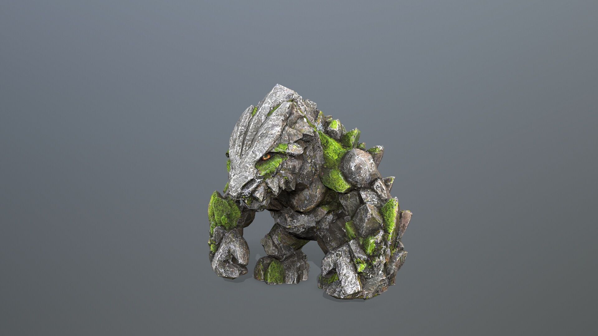 stone monster Low-poly 3D model_2