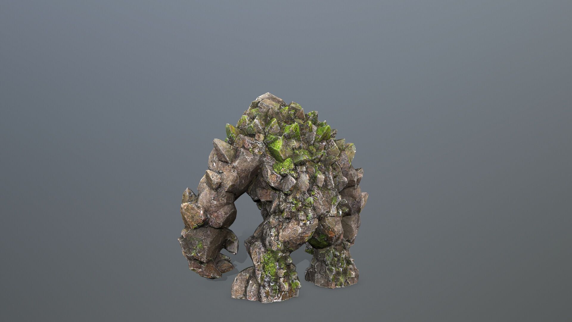 stone monster Low-poly 3D model_5