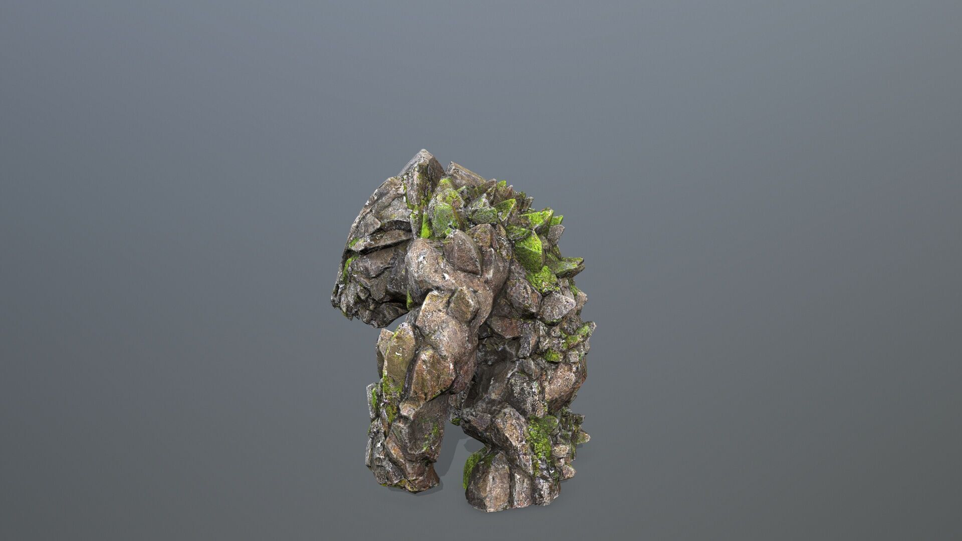 stone monster Low-poly 3D model_4