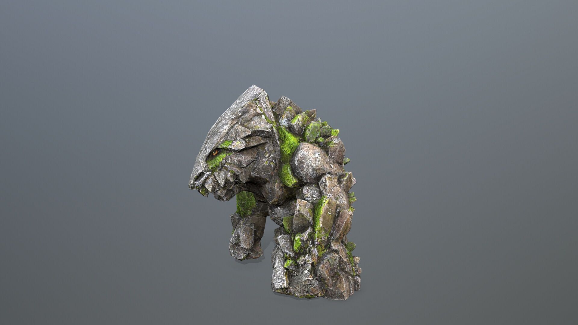 stone monster Low-poly 3D model_3