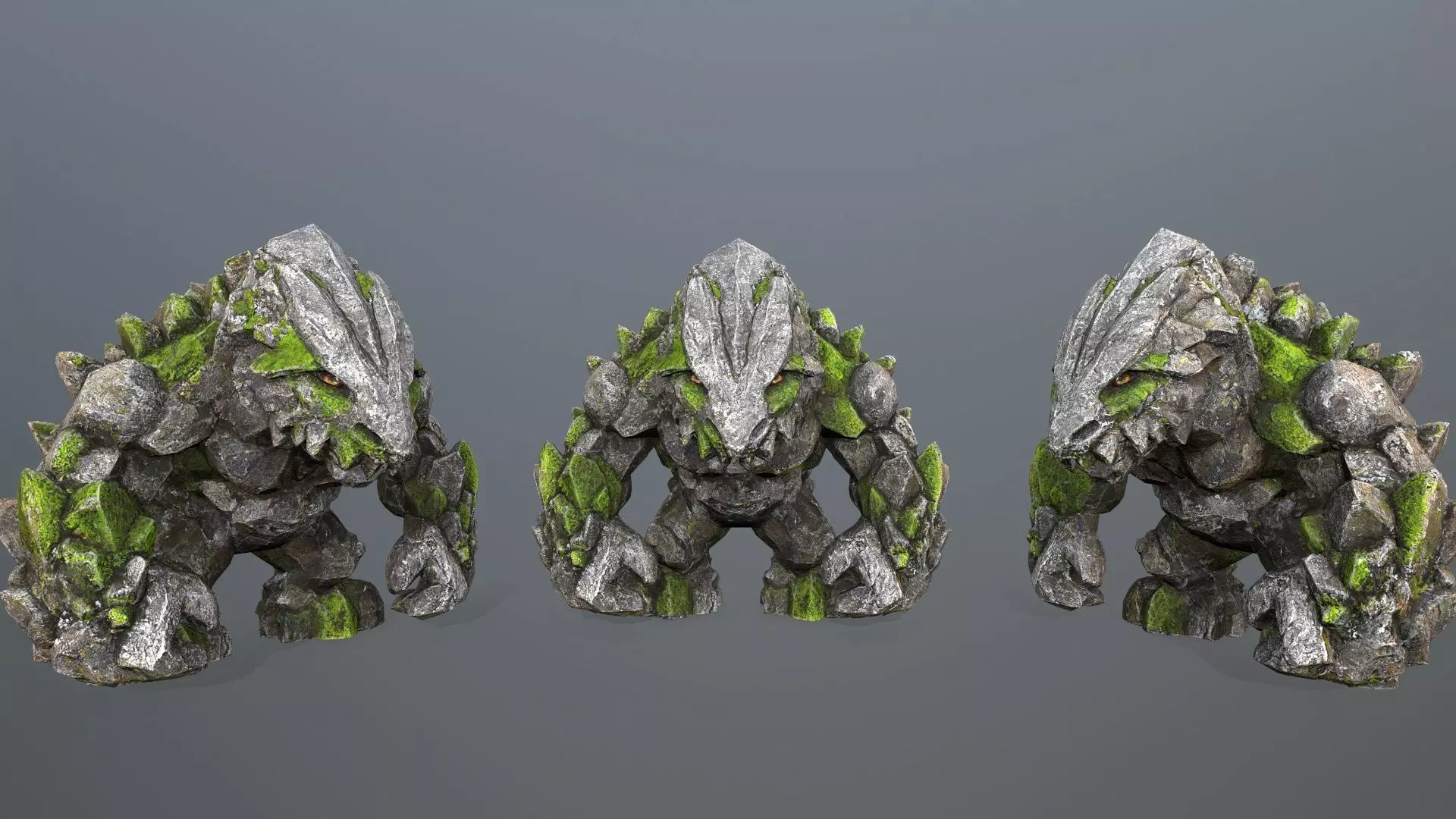 stone monster Low-poly 3D model_0