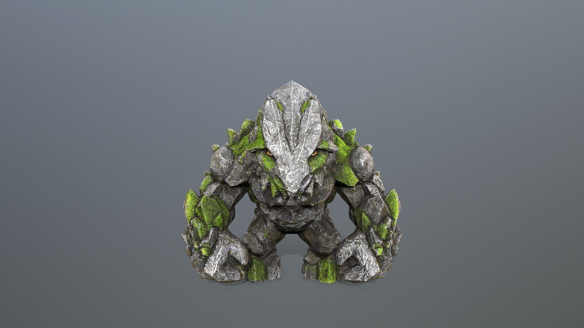 stone monster Low-poly 3D model_1