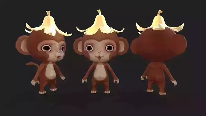 Cute Monkey Full Animation 1177 frames Cute Monkey 3D model