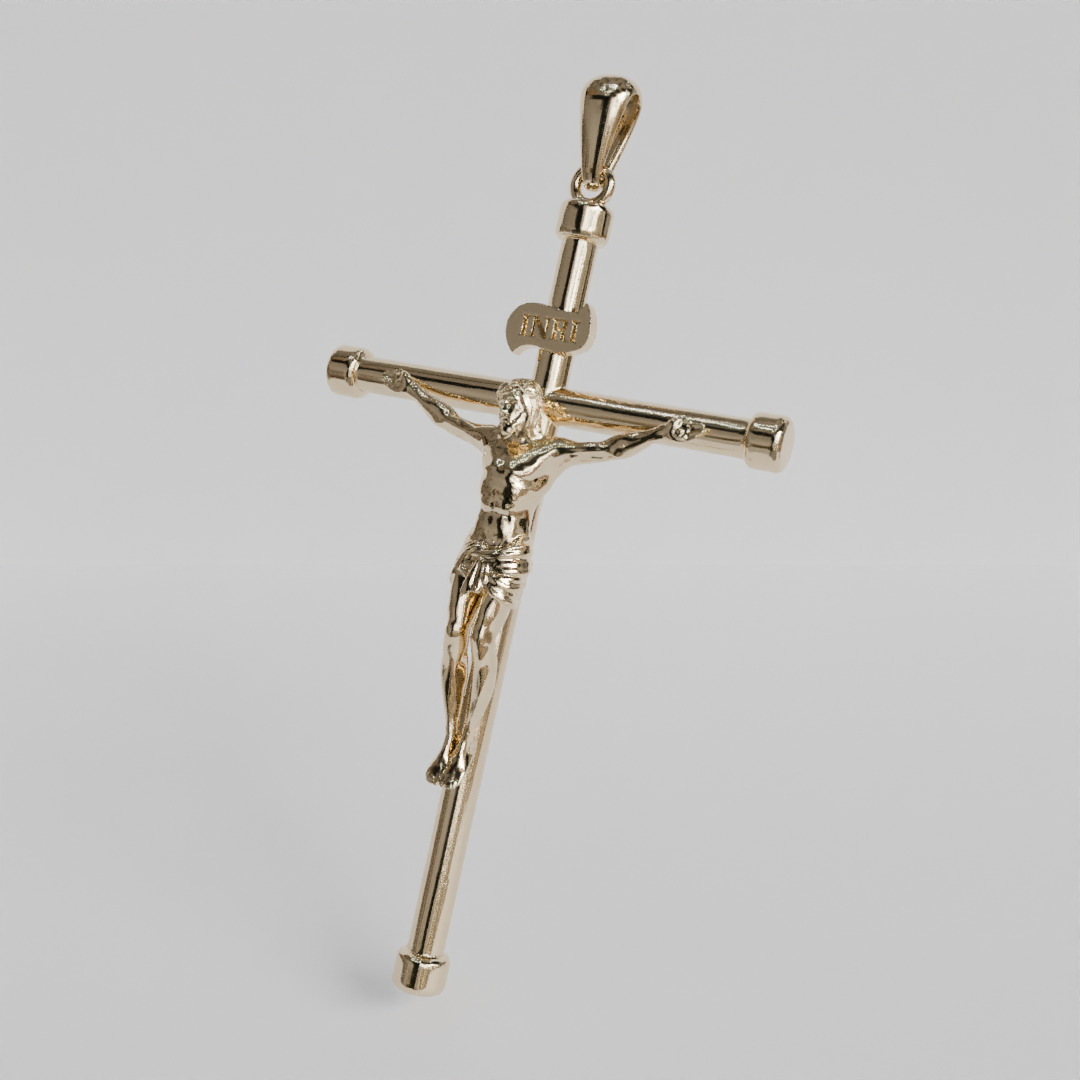 cross pendant with Christ 3D print model_4