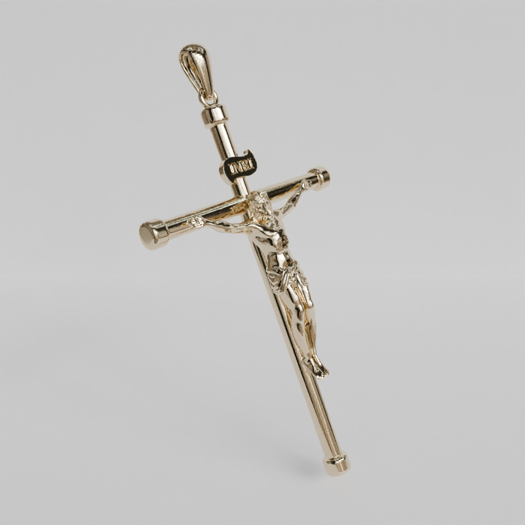 cross pendant with Christ 3D print model_1