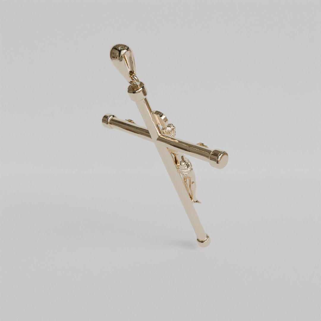 cross pendant with Christ 3D print model_2