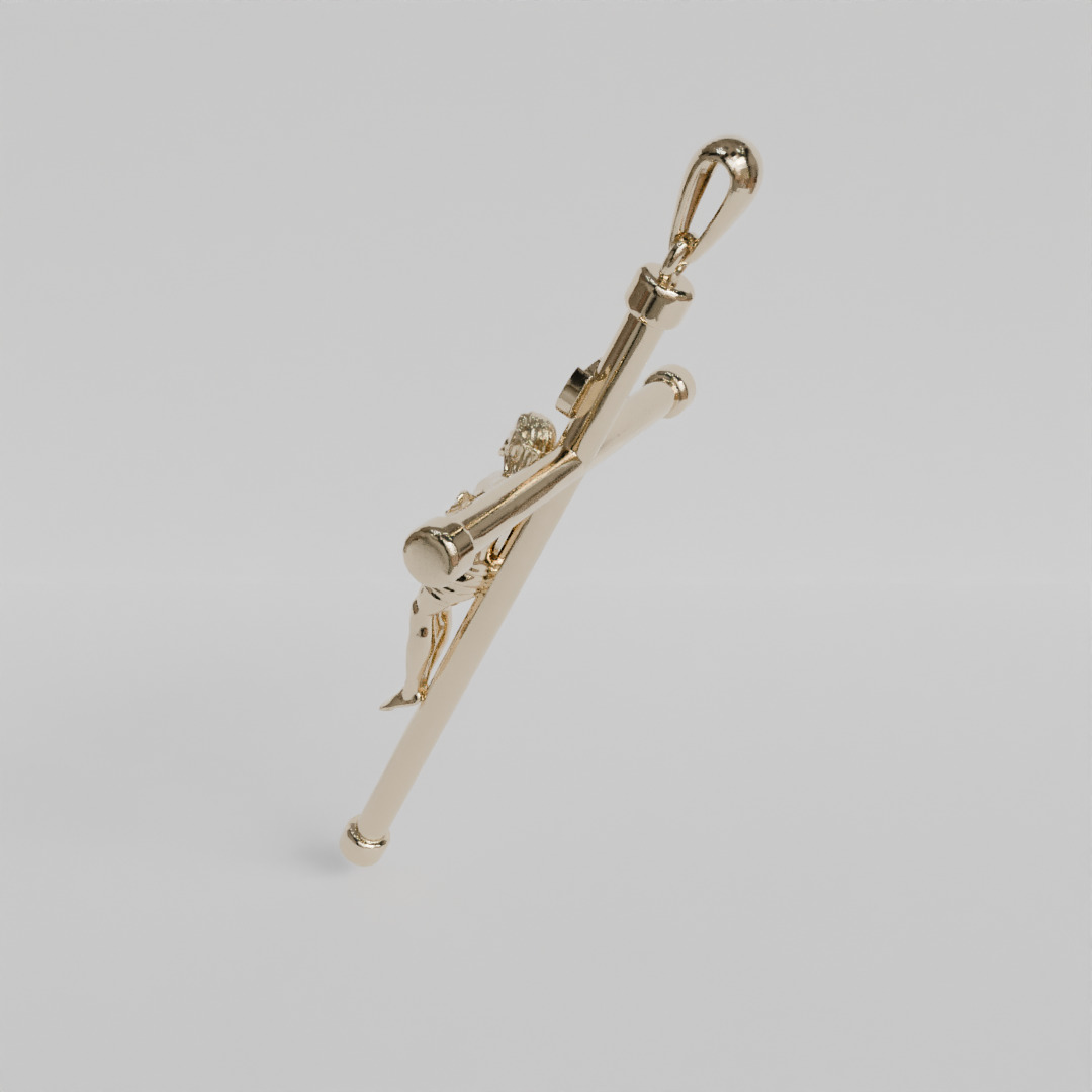 cross pendant with Christ 3D print model_3
