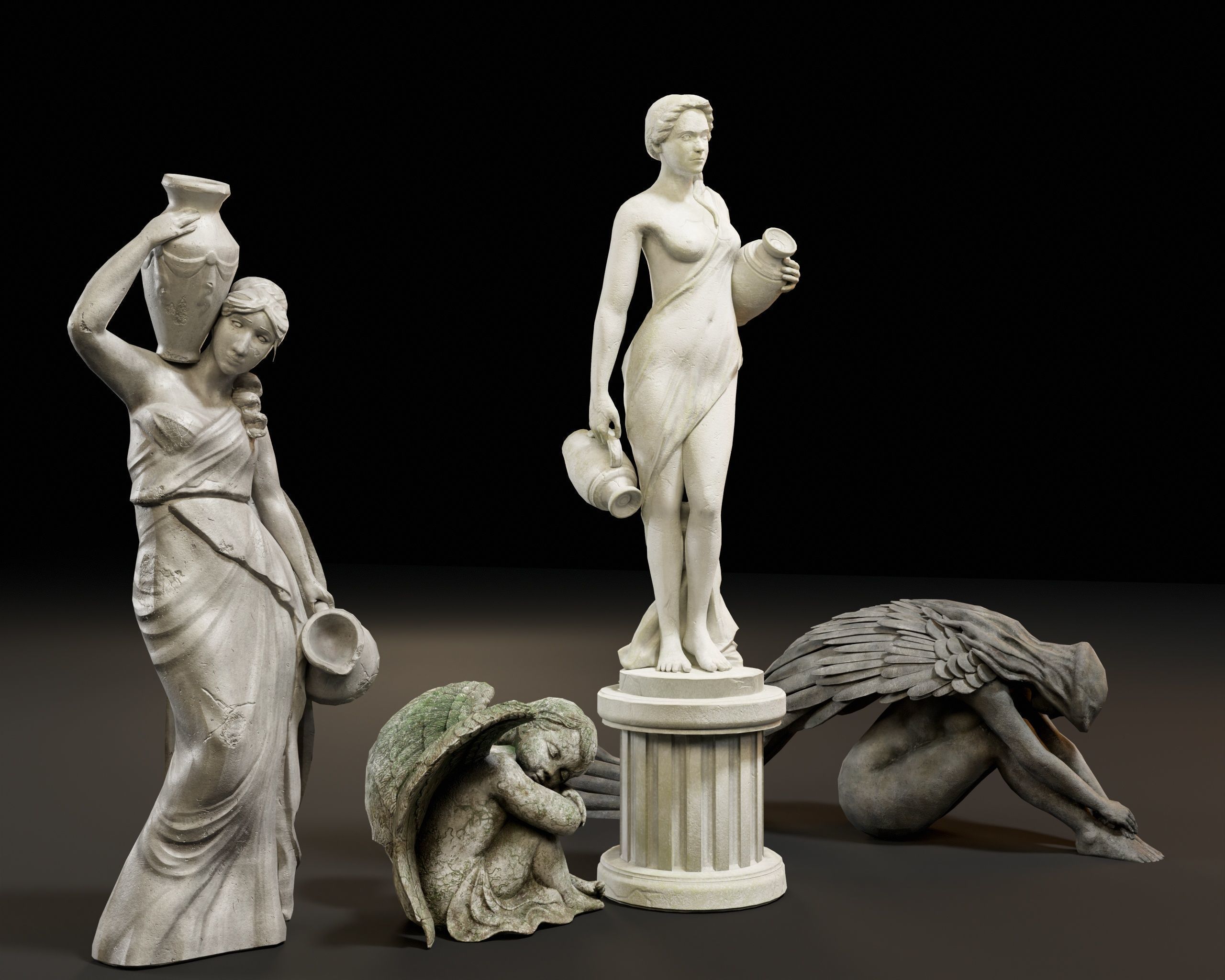 Garden Statue Pack 3D Model Collection_9