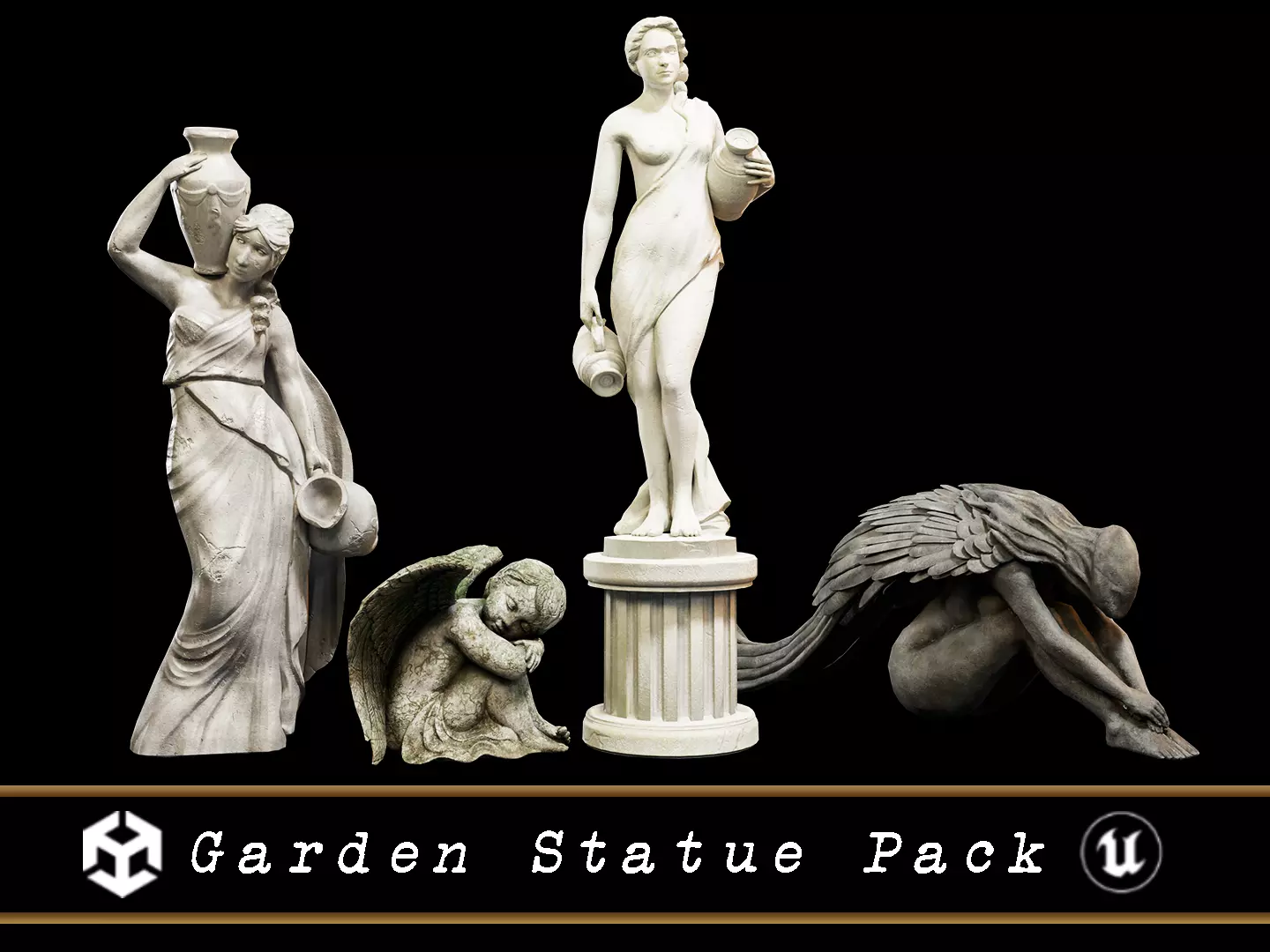 Garden Statue Pack 3D Model Collection_0