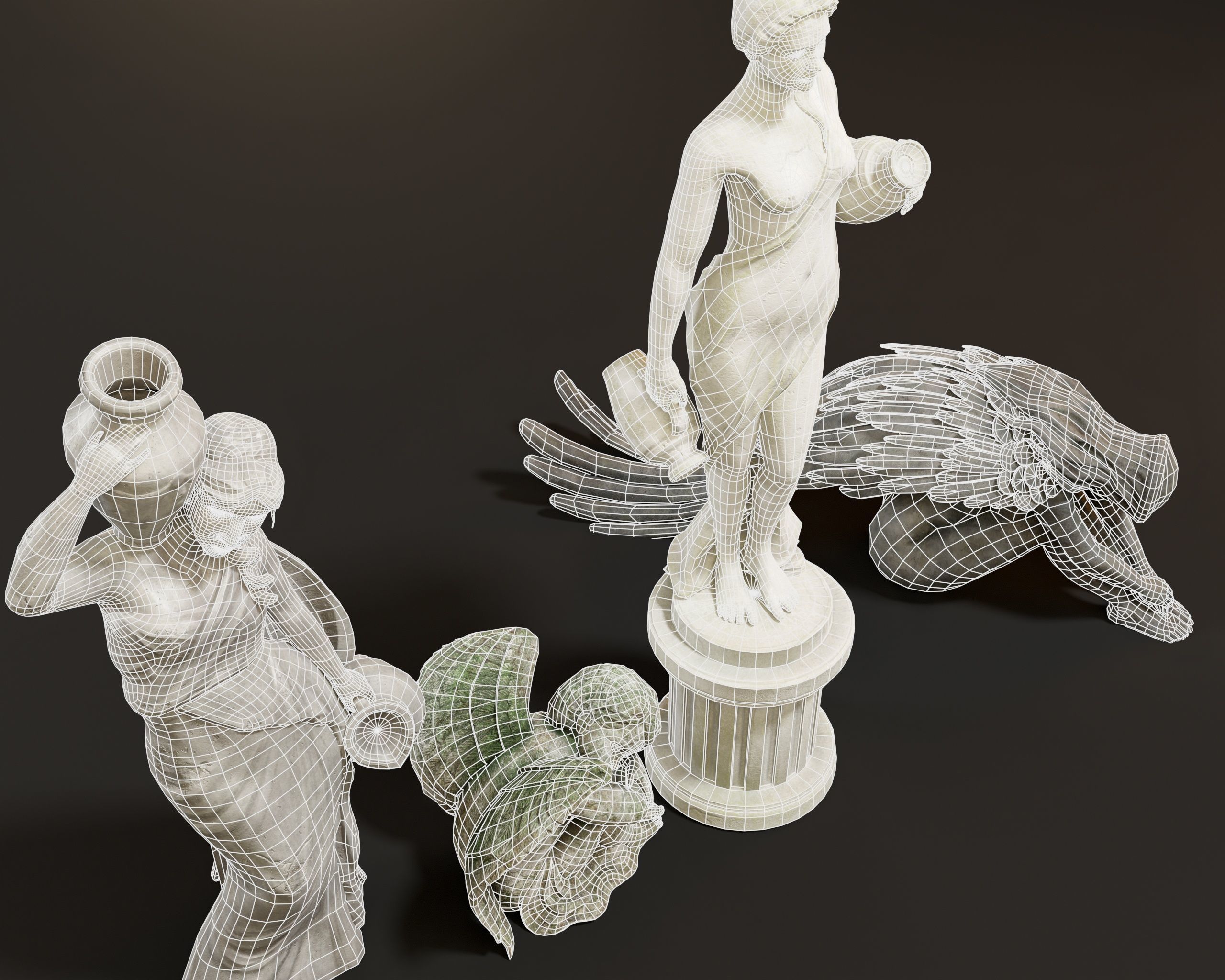 Garden Statue Pack 3D Model Collection_14