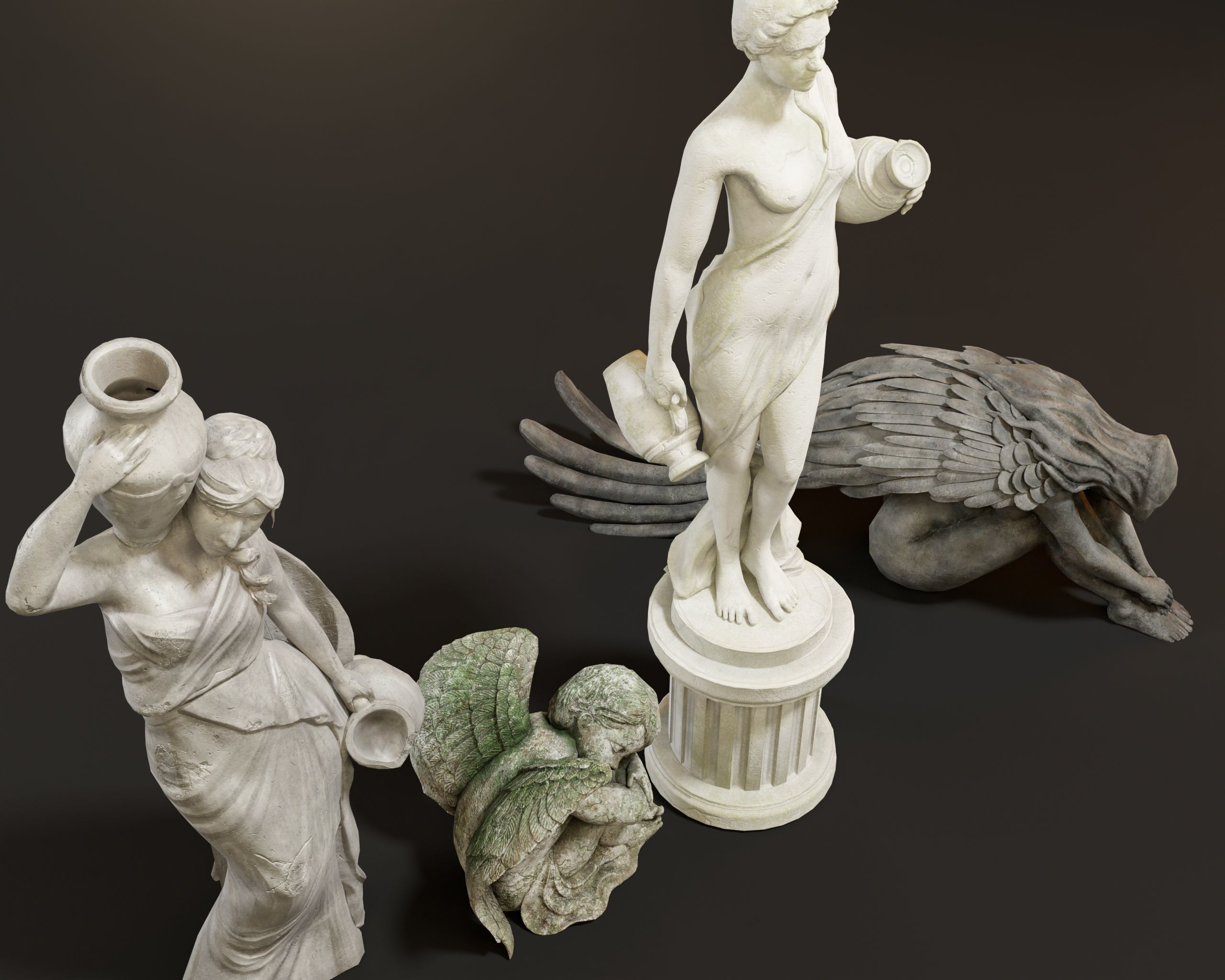 Garden Statue Pack 3D Model Collection_13