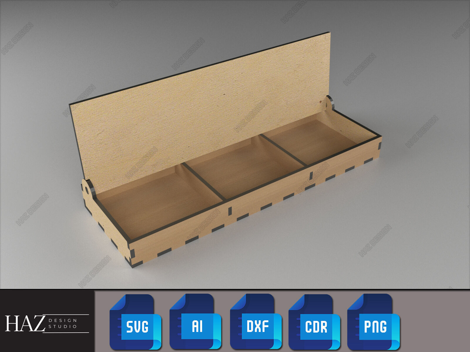 Flip Lid Wooden Storage Boxes 188 3D print model_4