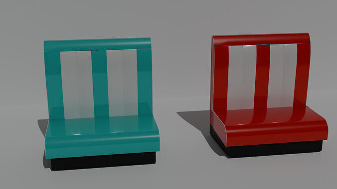 Retro dinners 50s sofa Free low-poly 3D model