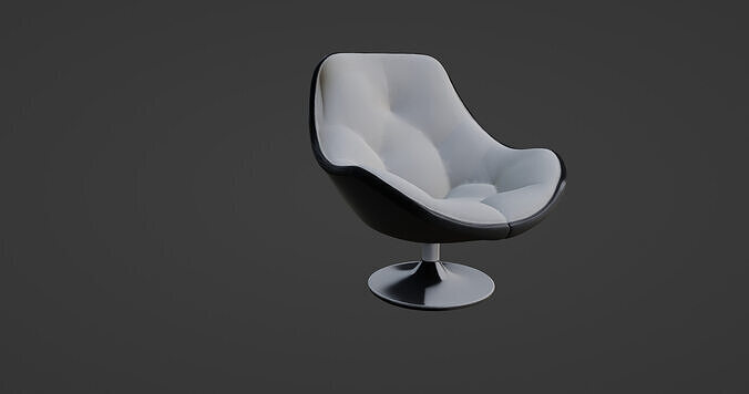 Futuristic Designer Lounge Chair 3D model 2