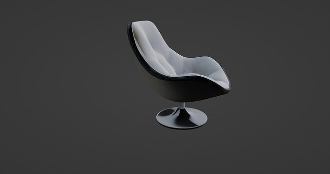 Futuristic Designer Lounge Chair 3D model 5