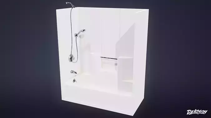 SUBURBS - Shower 06 - LOW POLY AND NANITE Low-poly 3D model