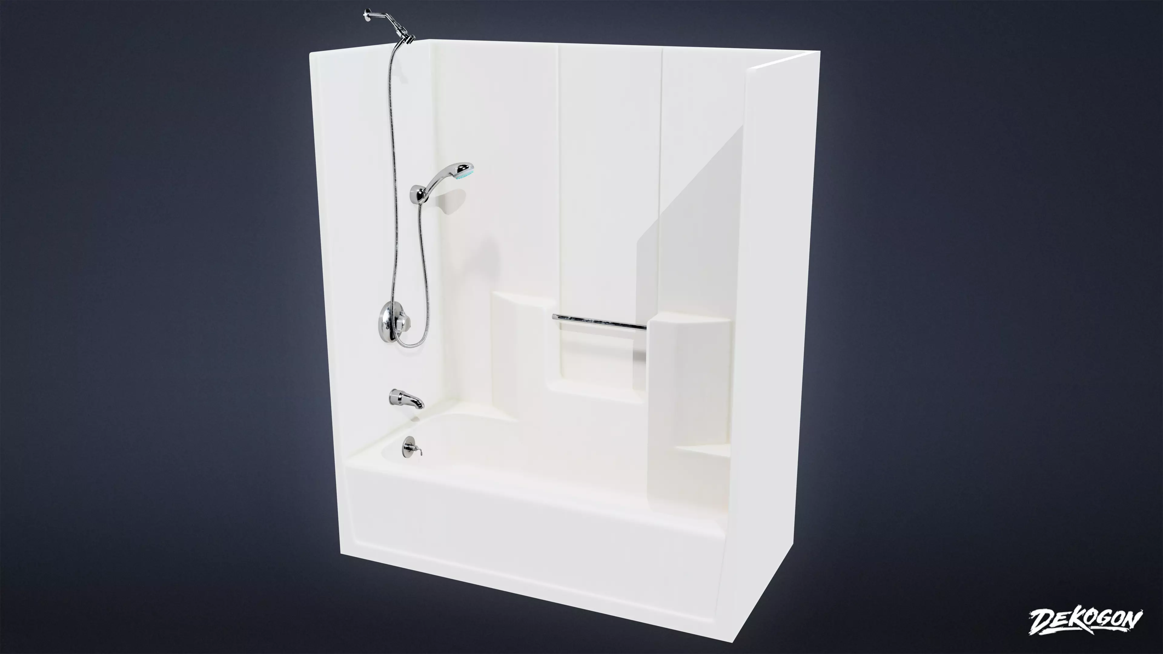 SUBURBS - Shower 06 - LOW POLY AND NANITE Low-poly 3D model