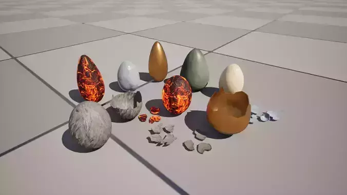 Egg Pack Low-poly 3D model