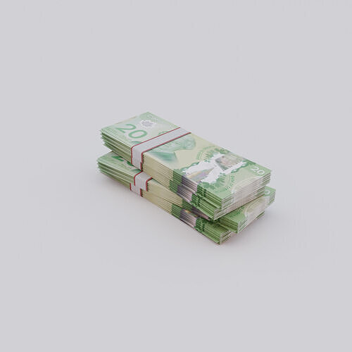 20 New Zealand dollar NZD Currency Low-poly 3D model