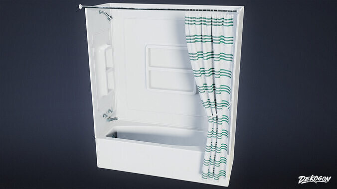 SUBURBS - Shower 16 - LOW POLY AND NANITE Low-poly 3D model