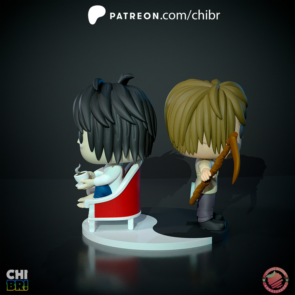Kira Light Yagami and  L Ryusaki - Death Note - Funko 3D print model_1