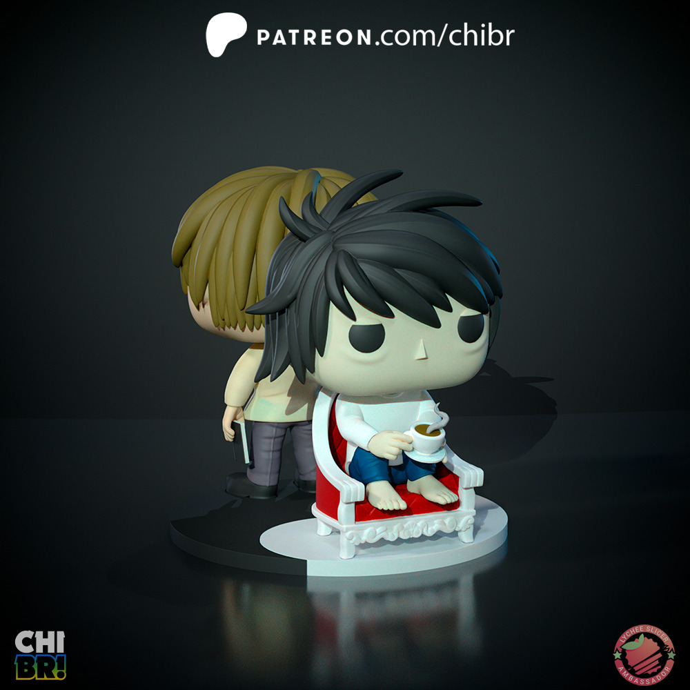Kira Light Yagami and  L Ryusaki - Death Note - Funko 3D print model_3
