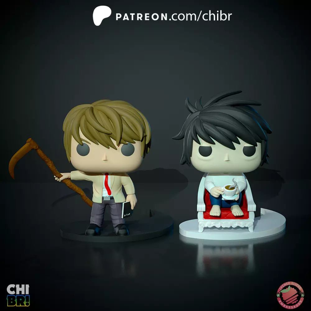 Kira Light Yagami and  L Ryusaki - Death Note - Funko 3D print model_0
