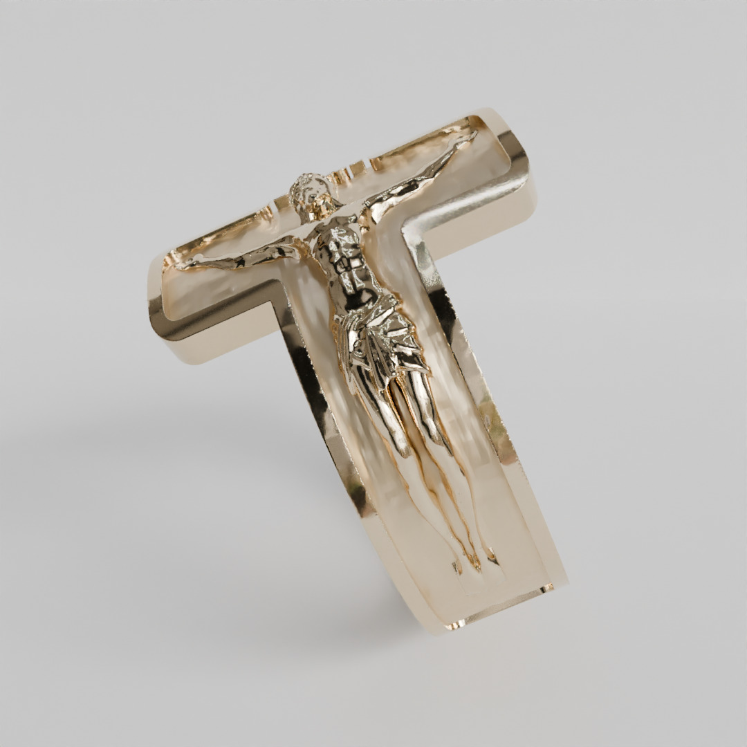 INRI cross ring 3D print model_4