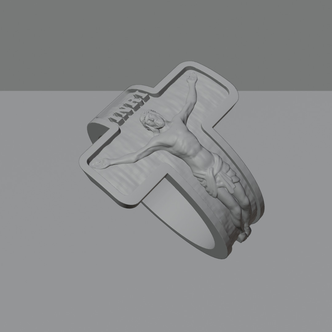INRI cross ring 3D print model_5