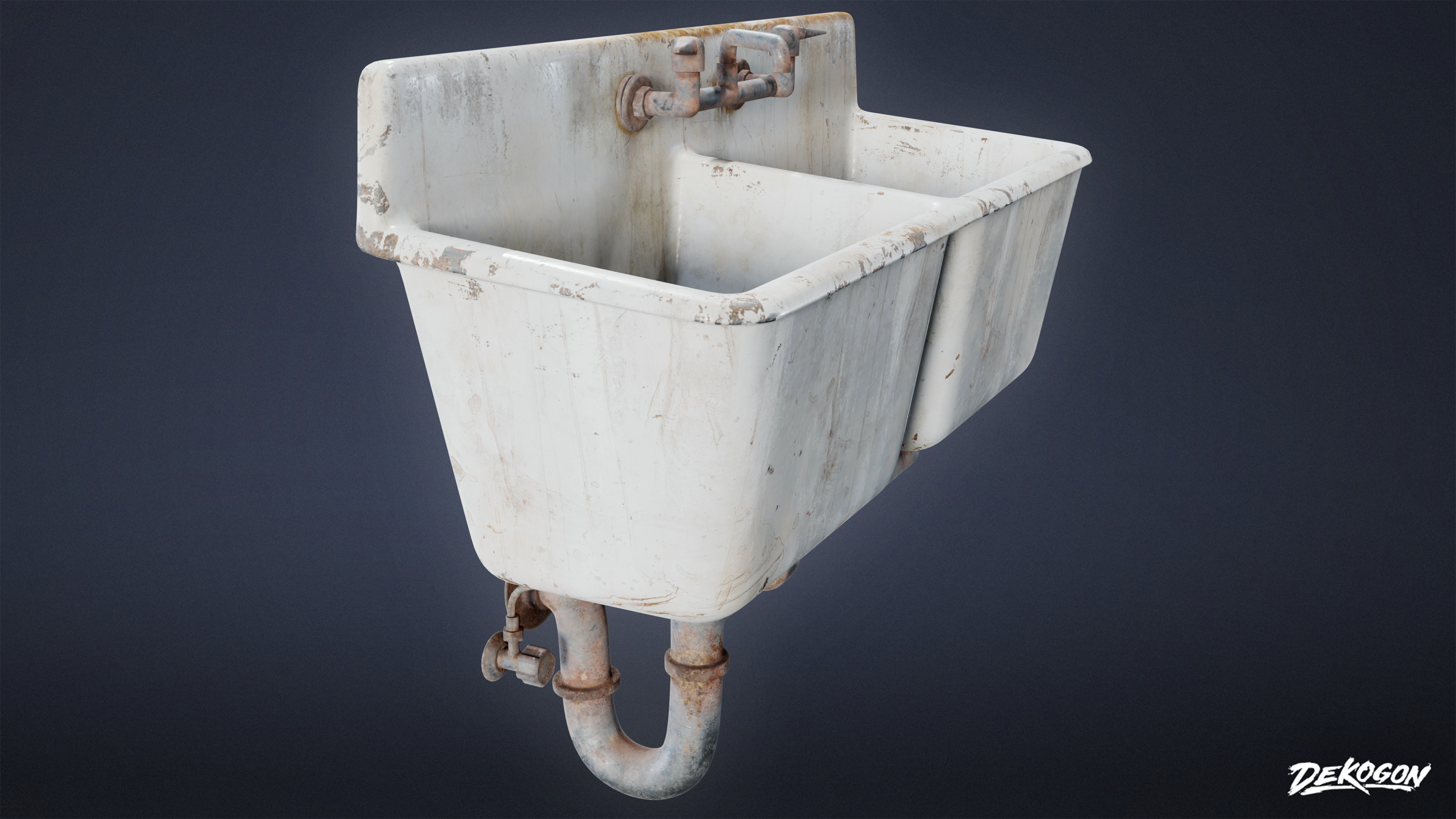 SUBURBS - Sink 04 - LOW POLY AND NANITE Low-poly 3D model_2