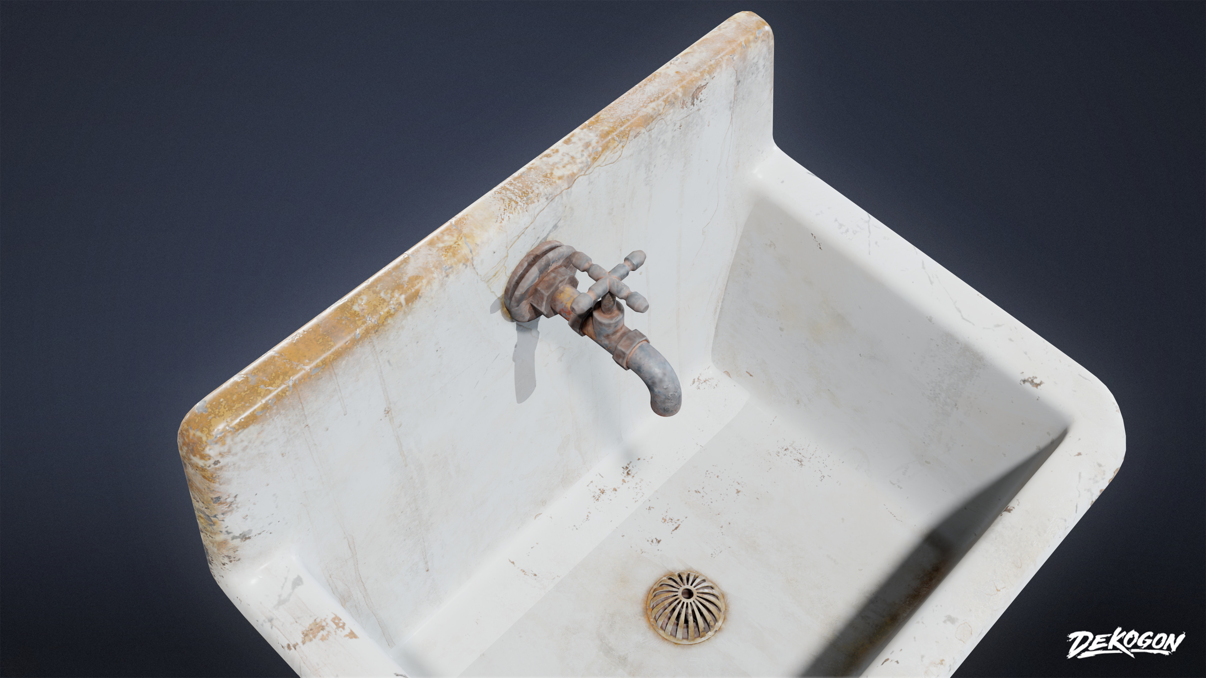 SUBURBS - Sink 04 - LOW POLY AND NANITE Low-poly 3D model_13