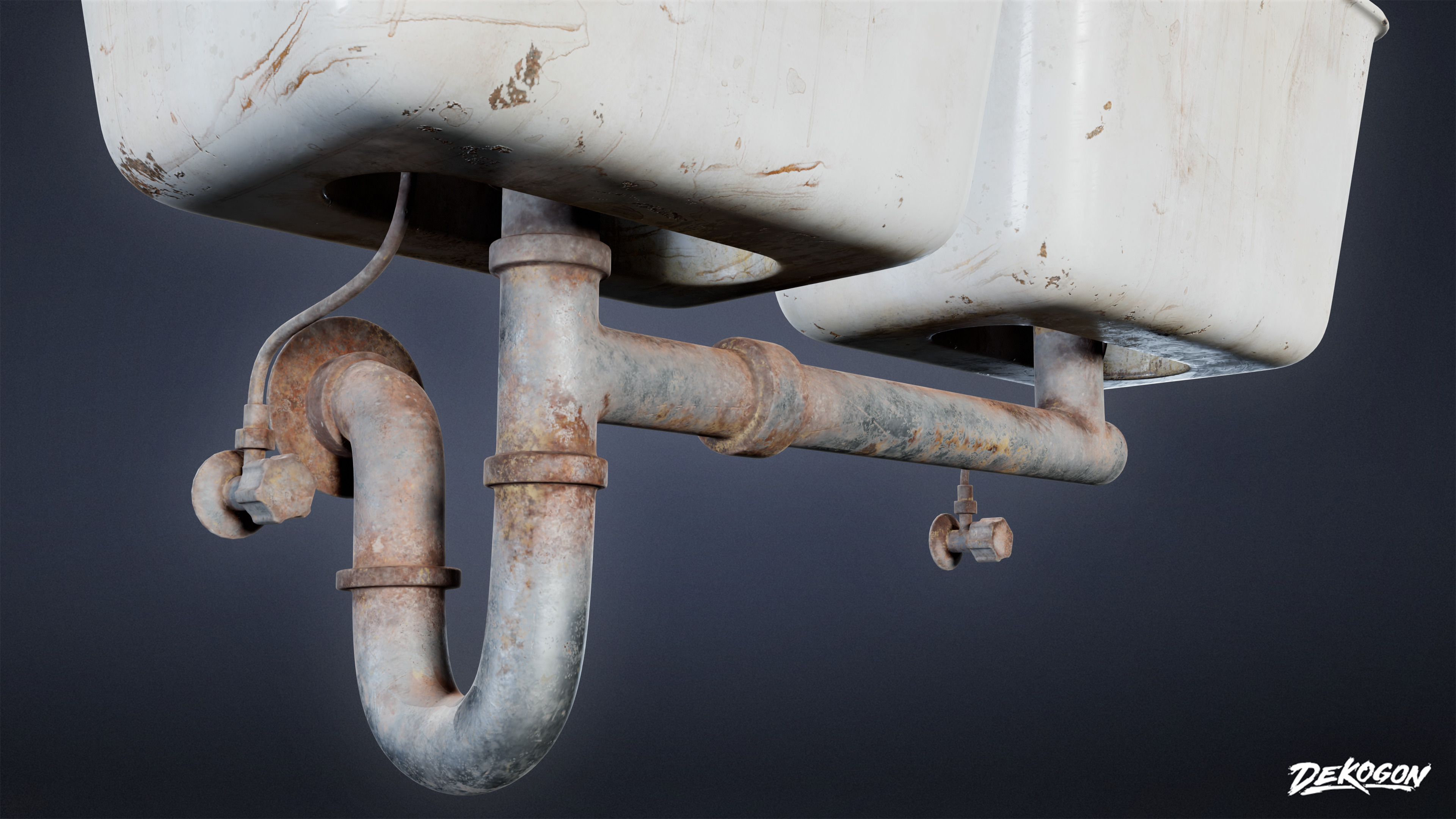 SUBURBS - Sink 04 - LOW POLY AND NANITE Low-poly 3D model_4