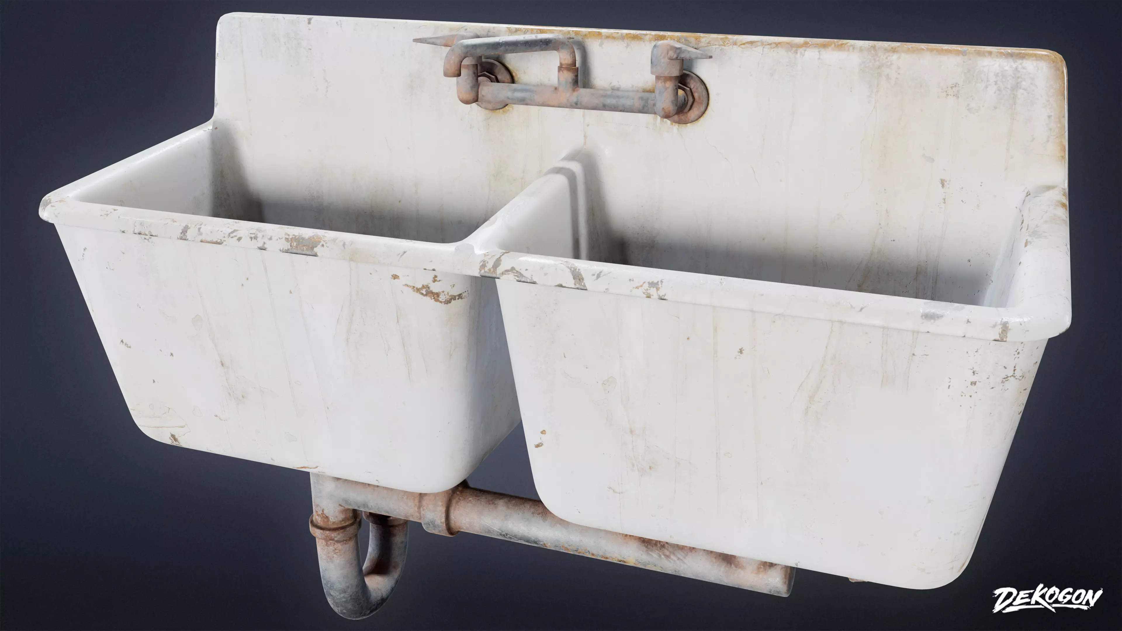 SUBURBS - Sink 04 - LOW POLY AND NANITE Low-poly 3D model_0