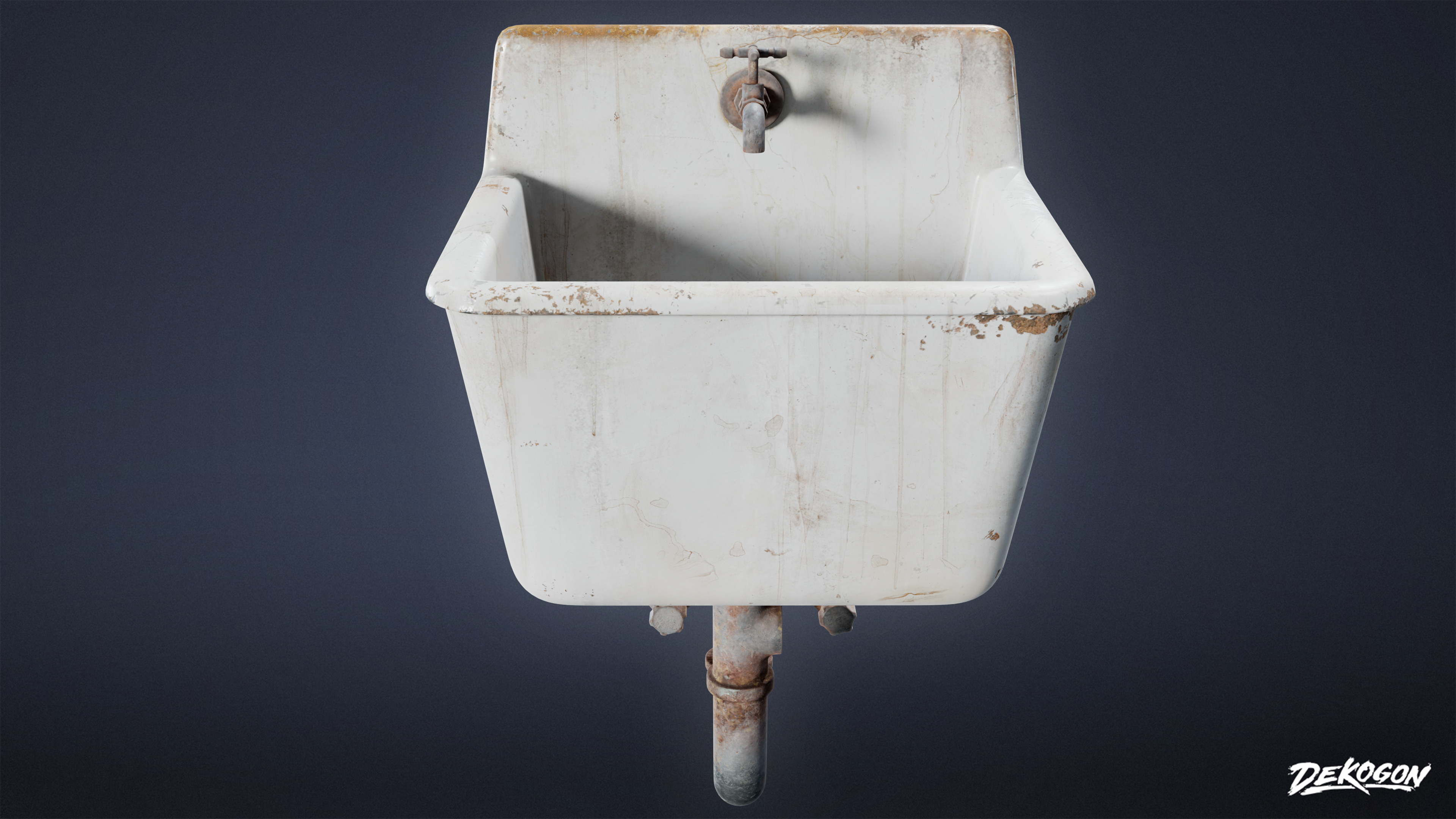 SUBURBS - Sink 04 - LOW POLY AND NANITE Low-poly 3D model_8