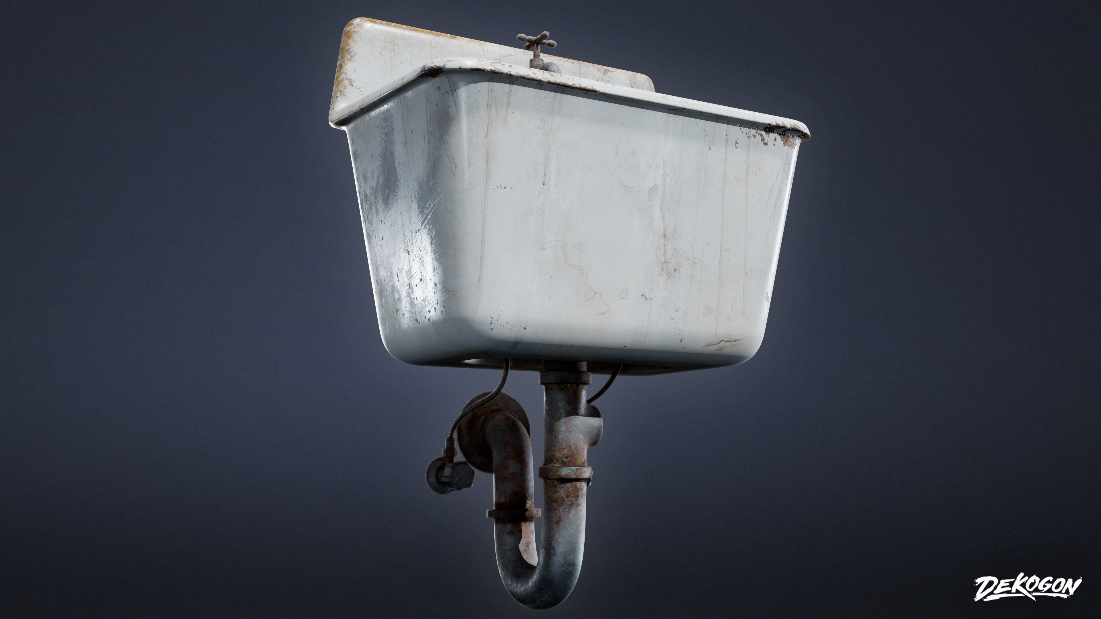 SUBURBS - Sink 04 - LOW POLY AND NANITE Low-poly 3D model_11